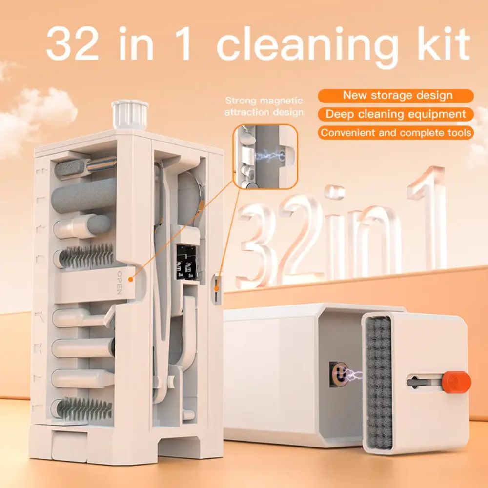 32 in 1 Multifunctional Laptop Headphones Keyboard Cleaner Kit Electronics Cleaning Kit Keyboard Cleaning Brush