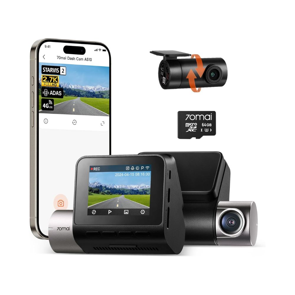 70mai Dash Cam Front and Rear A510