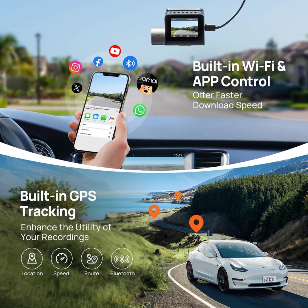 70mai Dash Cam Front and Rear A510