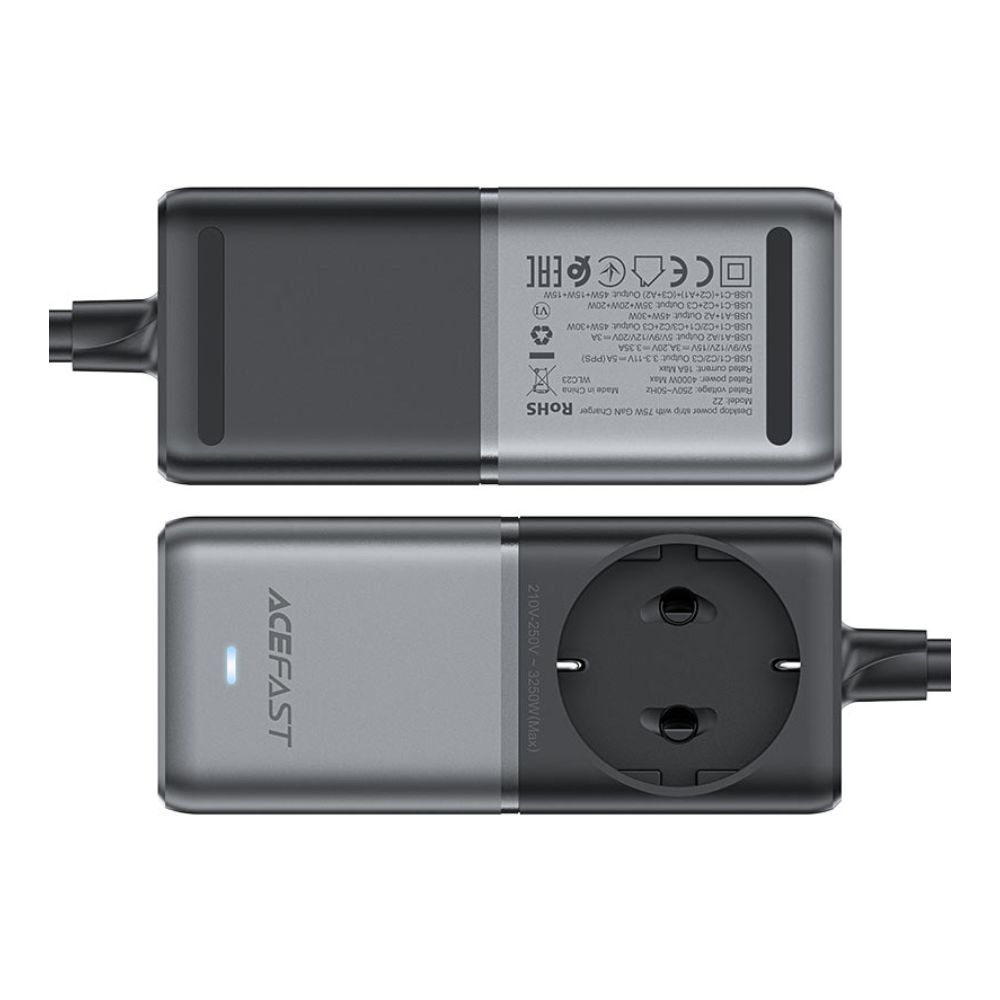 AceFast Fast Charge Power Strip Z3 PD75W GaN (3xUSB-C+2xUSB-A)