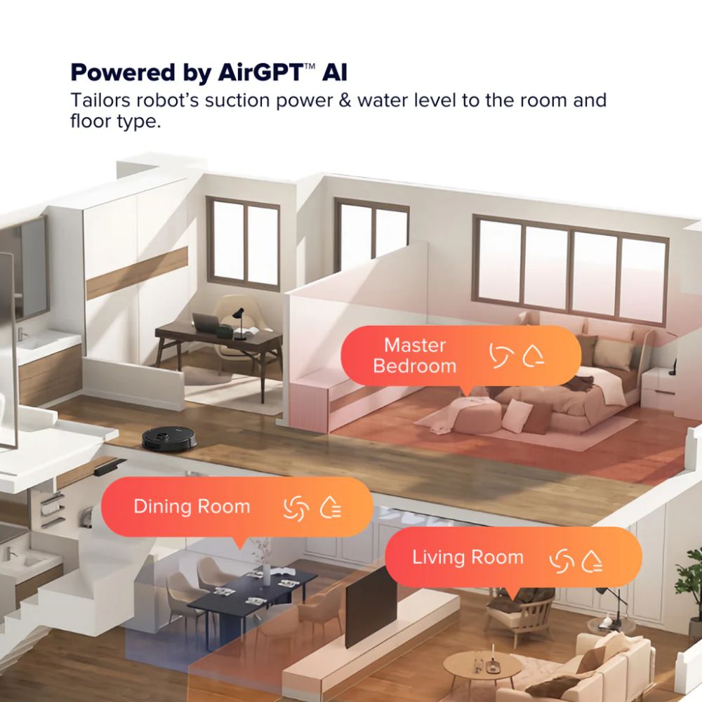 Airbot Robot Vacuum X40 Ultra – 17000Pa AirGPT AI-Powered Smart Robot Vacuum and Mop Auto Dock Station