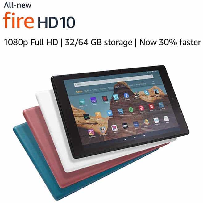 Amazon Fire HD 10 With Alexa Tablet (10.1″ 1080p full HD display, 32 GB) – Black