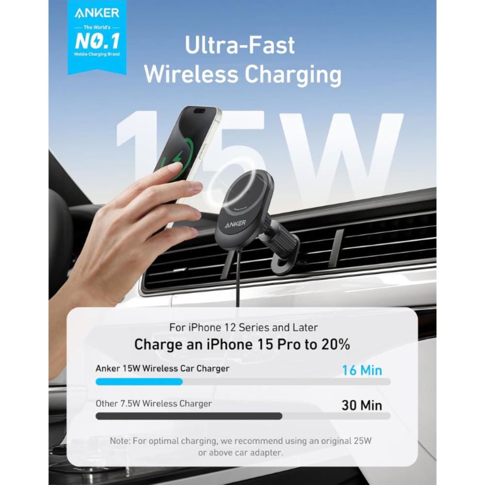 Anker MagSafe Wireless Car Charger 15W