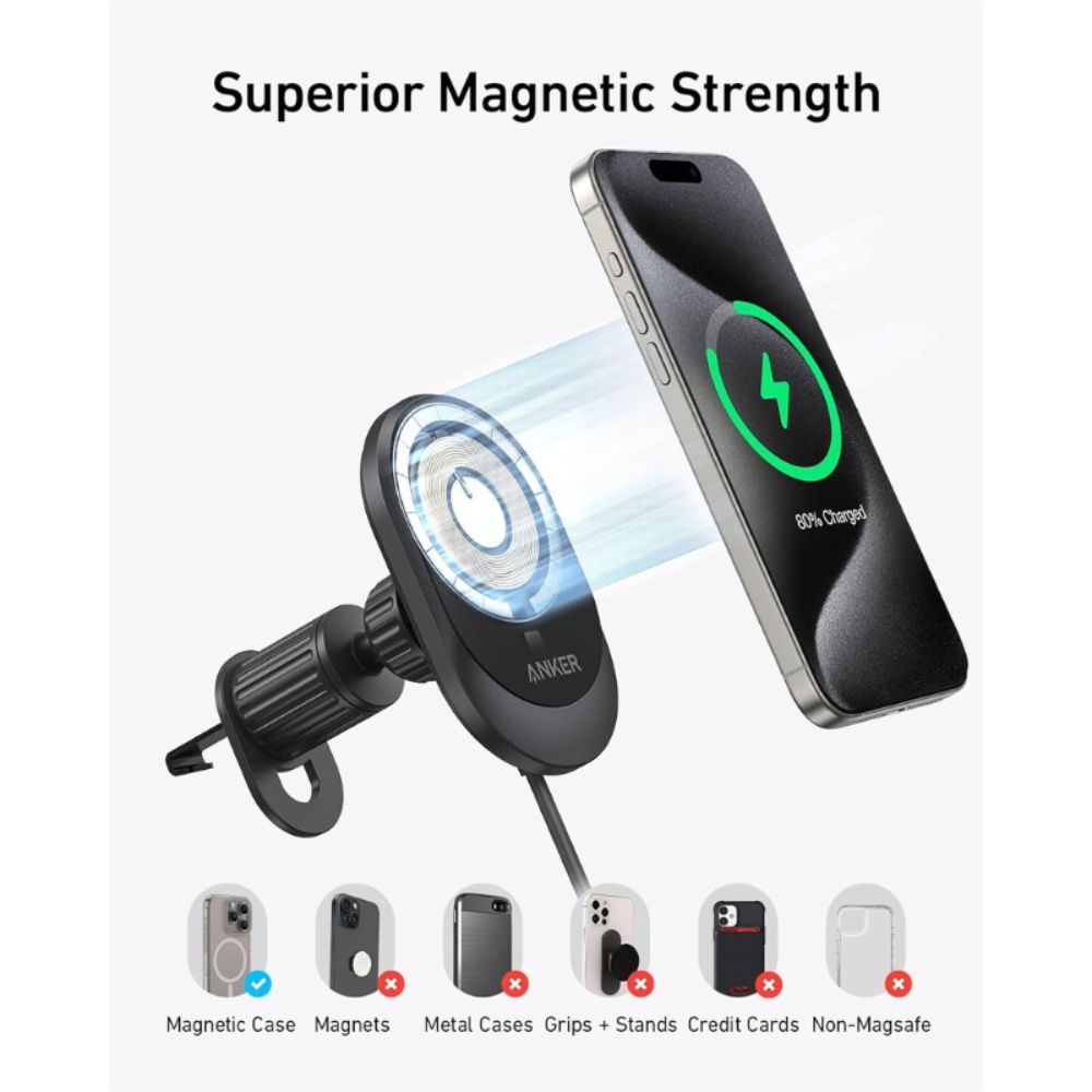 Anker MagSafe Wireless Car Charger 15W