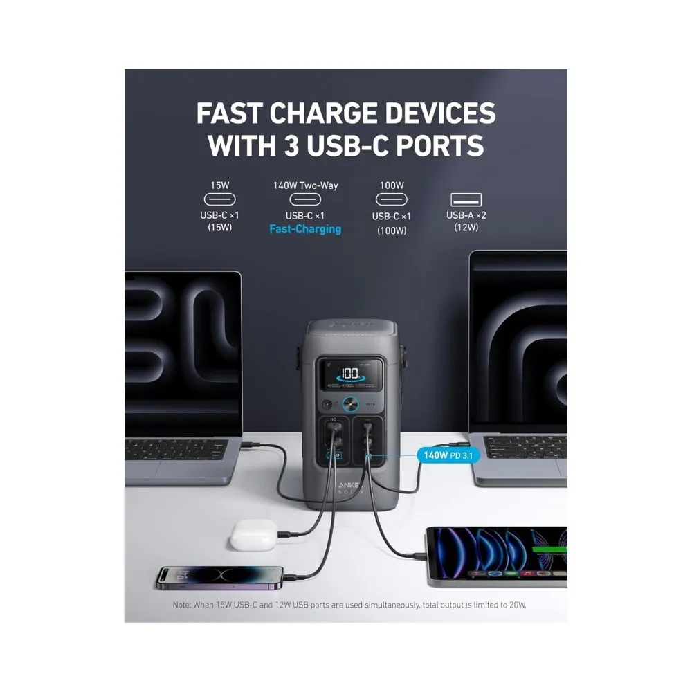 Anker SOLIX C200 DC Portable Power Station - 192Wh | 200W