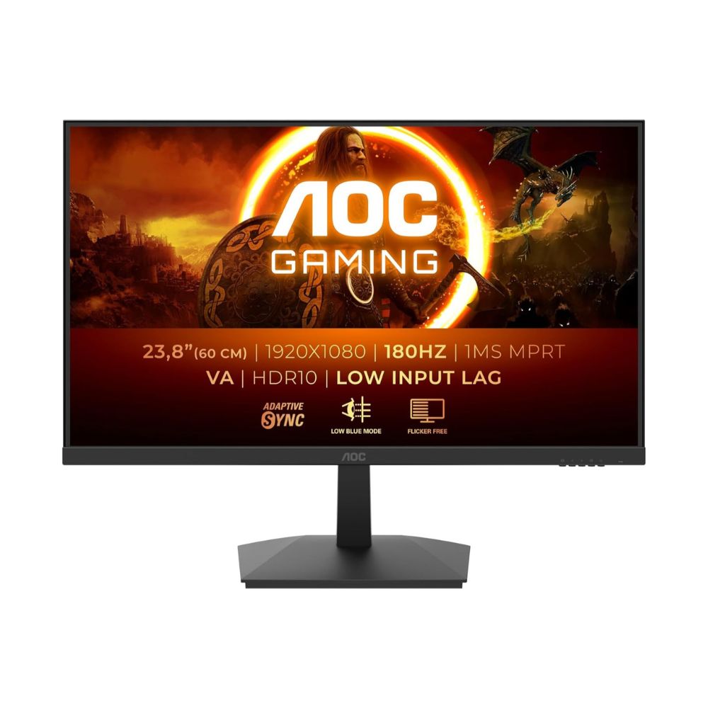 AOC 24G15N 24″ Full HD 180Hz 1ms VA Frameless Gaming Monitor with Adaptive Sync – Black
