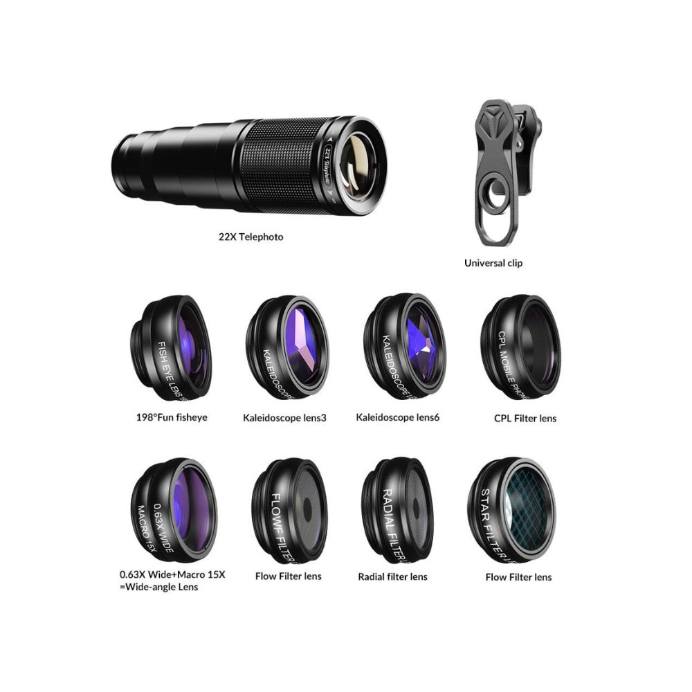 Apexel 22X 10-in-1 Phone Lens Kit