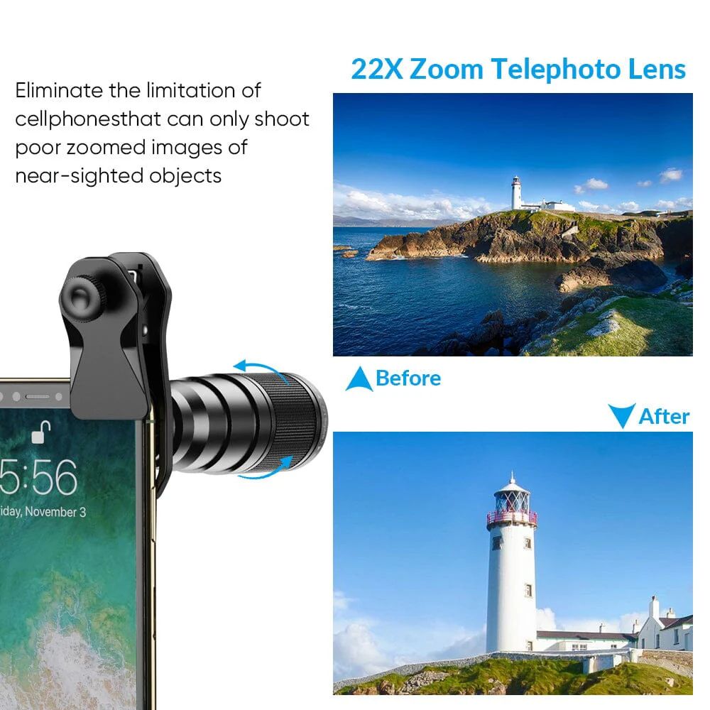 Apexel 22X 10-in-1 Phone Lens Kit