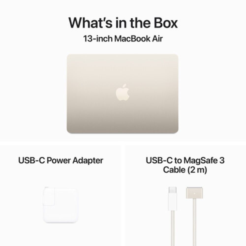 Apple 13″ MacBook Air (M3, Starlight) MRXU3LL/A