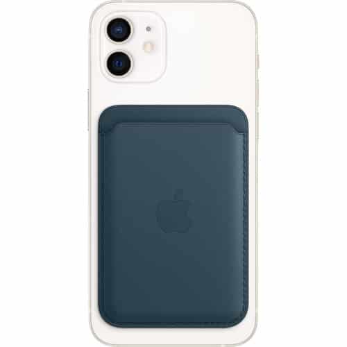 Apple iPhone 12 Series Leather Wallet with MagSafe (Black/Blue)