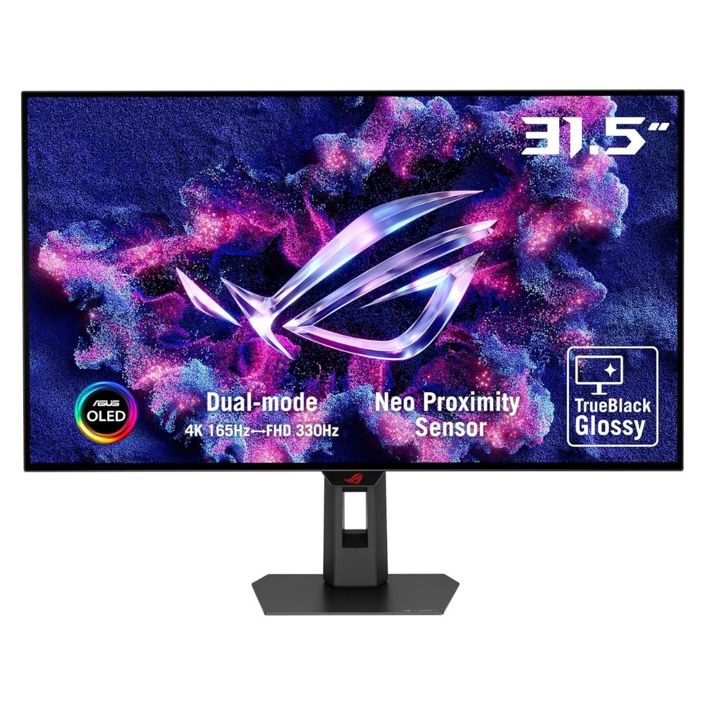 ASUS ROG Strix OLED XG32UCWG 32″ 4K UHD 165Hz-330Hz Dual Mode 0.03ms WOLED Professional Gaming Monitor with KVM Switch, G-SYNC Compatible & FreeSync Premium Pro