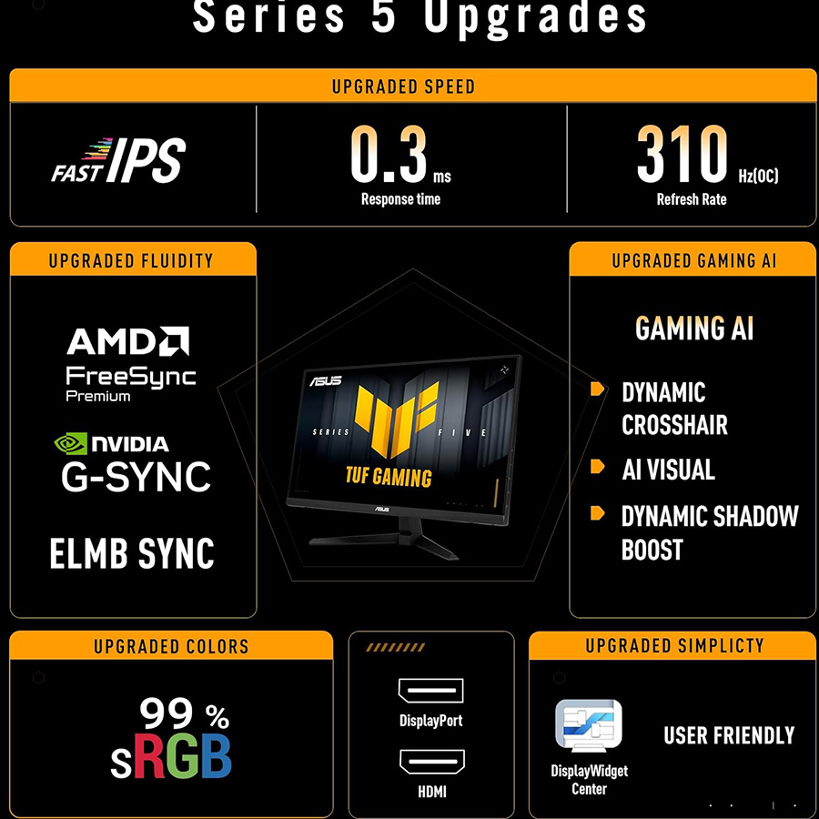 Asus TUF Gaming VG259QMR5A 25″ 310Hz 0.3ms Gaming Monitor