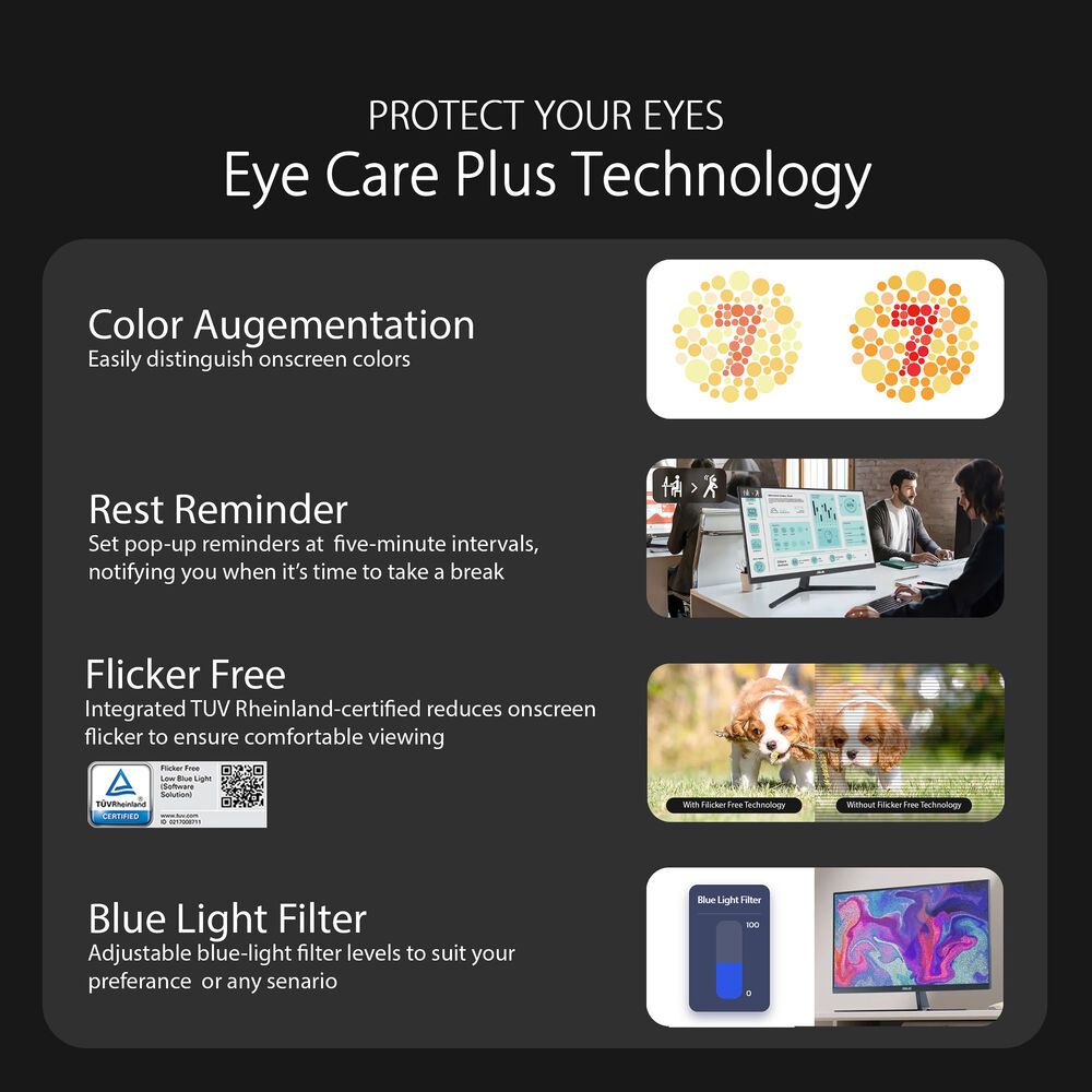 ASUS VU279CFE – 27″ Eye Care Monitor – 100Hz – USB-C & HDMI – Business Monitor