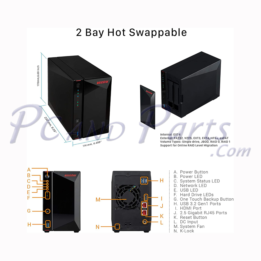 Asustor AS5202T 2 bay NAS
