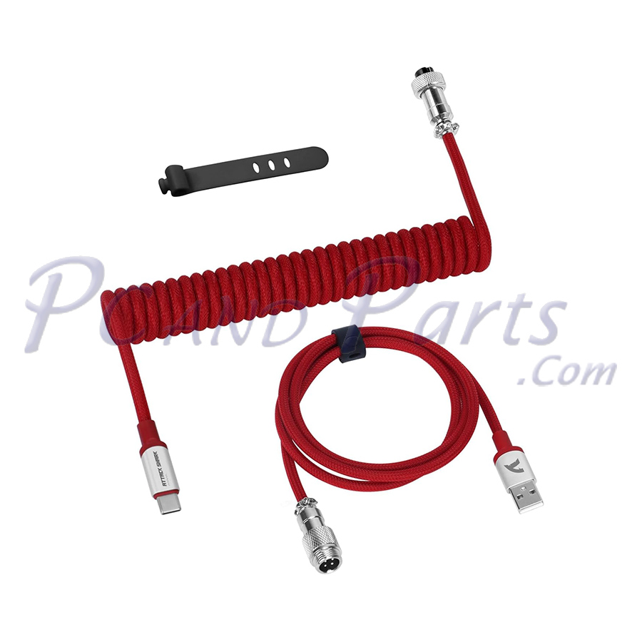 Attack Shark C01PRO Coiled Keyboard Cable White