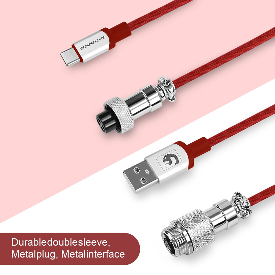 Attack Shark C01PRO Coiled Keyboard Cable White