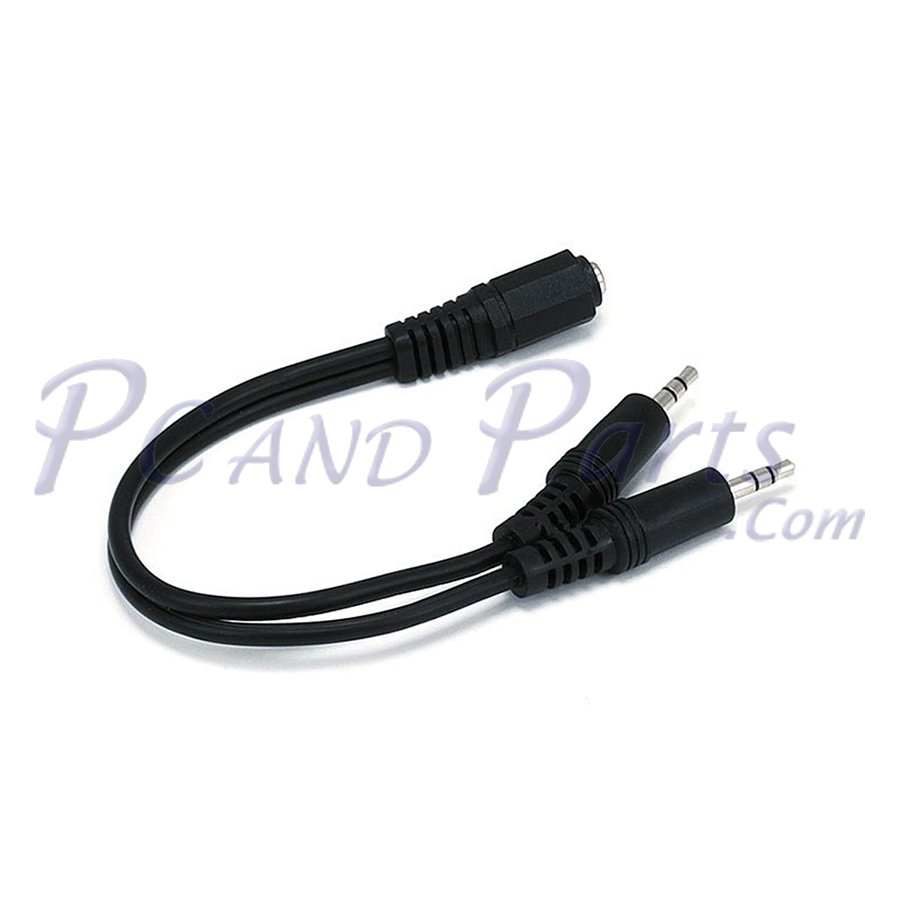 Audio Female Jack to 2 Audio Male Jack