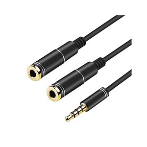 Audio Male Jack to 2 Audio Female Jack