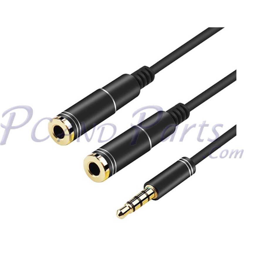 Audio Male Jack to 2 Audio Female Jack