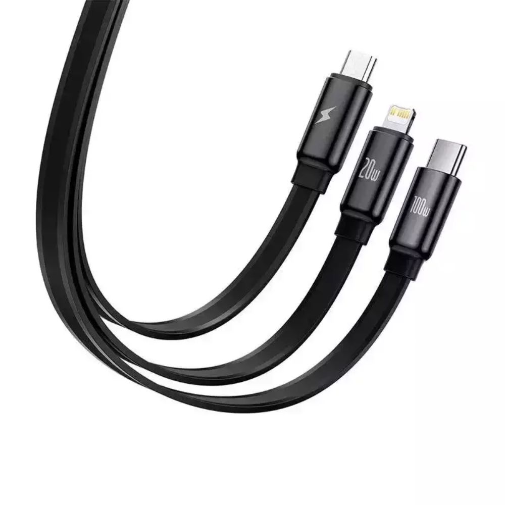 BASEUS CABLE 100W CABLE 3-IN-1 FAST CHARGING CABLE 1.7M