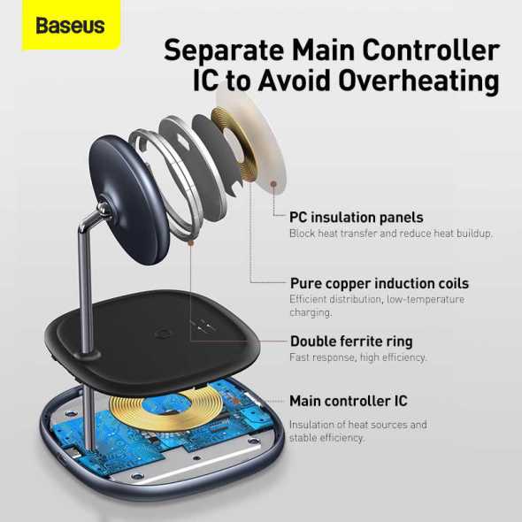 BASEUS Swan 2-in-1 Wireless Magnetic Charging Bracket 20W