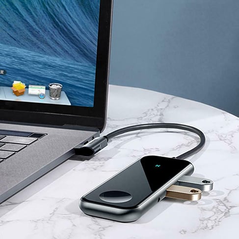 Baseus UCN3272 Type-C 3.0 HUB USB 3.0 Audio 4k HD PD Watch Wireless Charger Dock