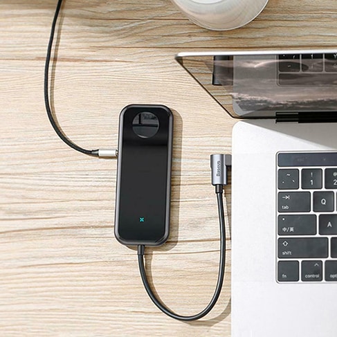 Baseus UCN3272 Type-C 3.0 HUB USB 3.0 Audio 4k HD PD Watch Wireless Charger Dock