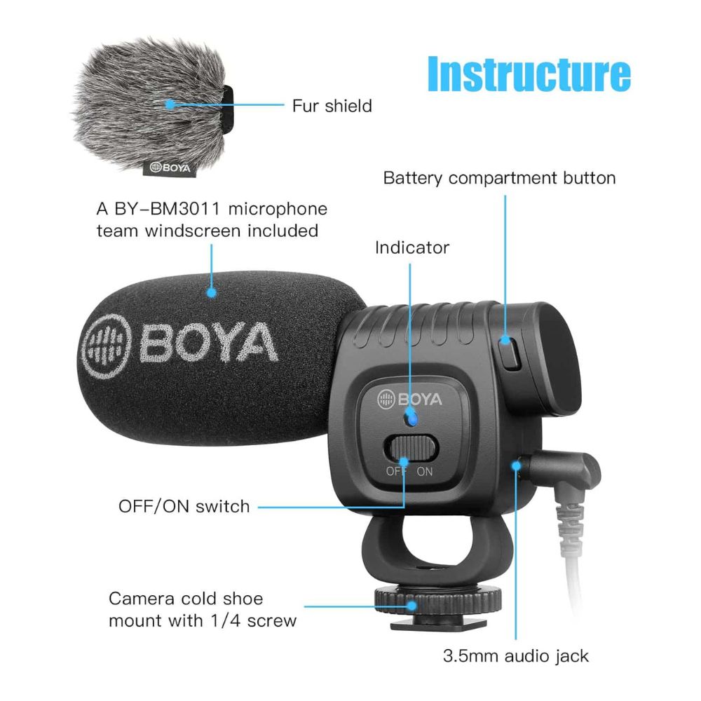 BOYA BY-BM3011 Camera Microphone,Shotgun Microphone