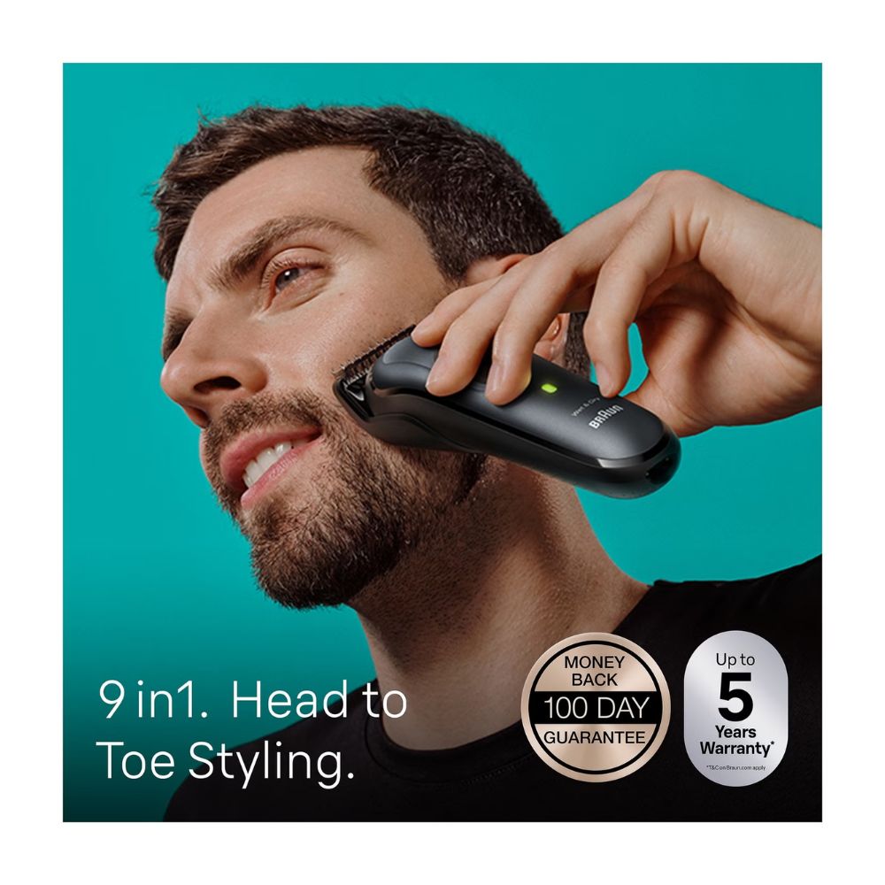 Braun 9-in-1 Beard Trimmer Hair Clipper Body Groomer