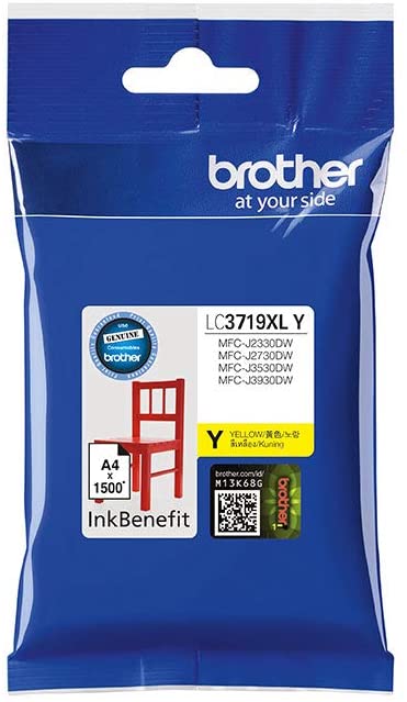 Brother Genuine Super High Yield Yellow Printer Ink Cartridge | LC3719XLY