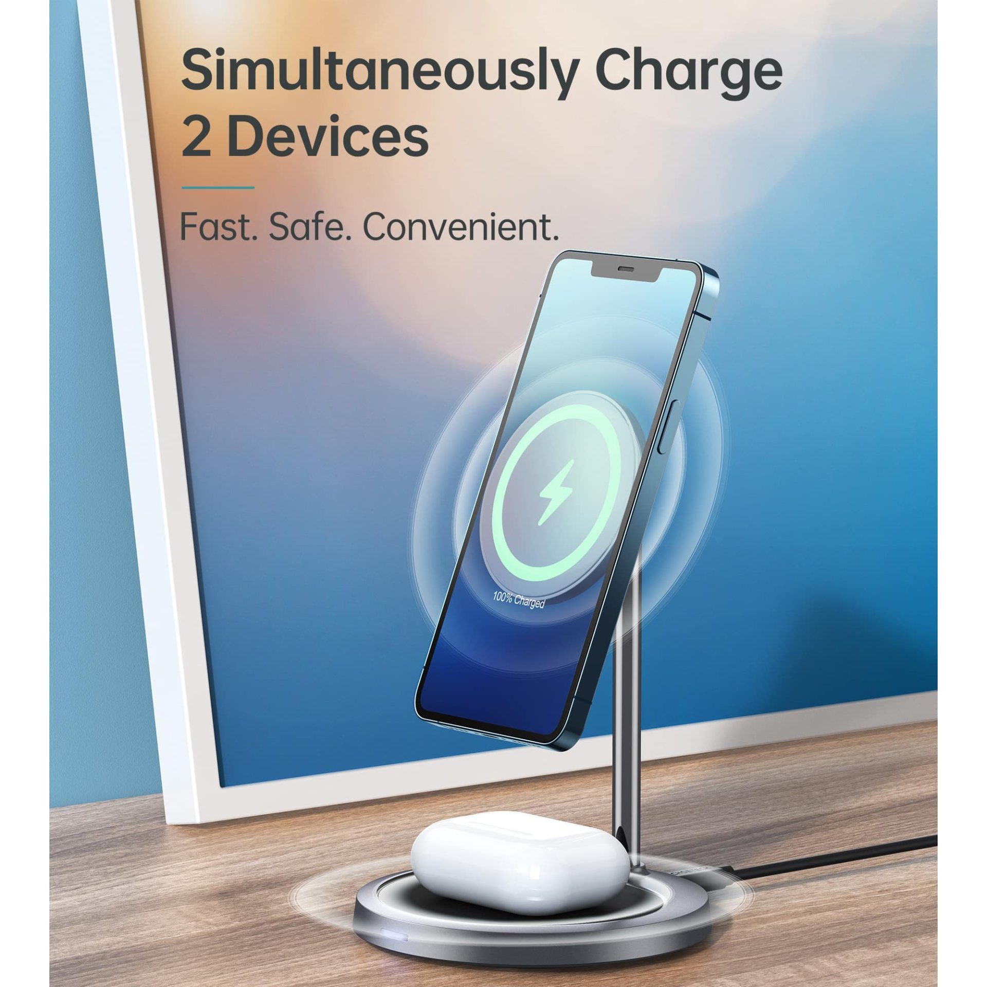 Choetech 2 in 1 Magnetic Wireless Charger (with Type-C to Type-C 15W Cable)