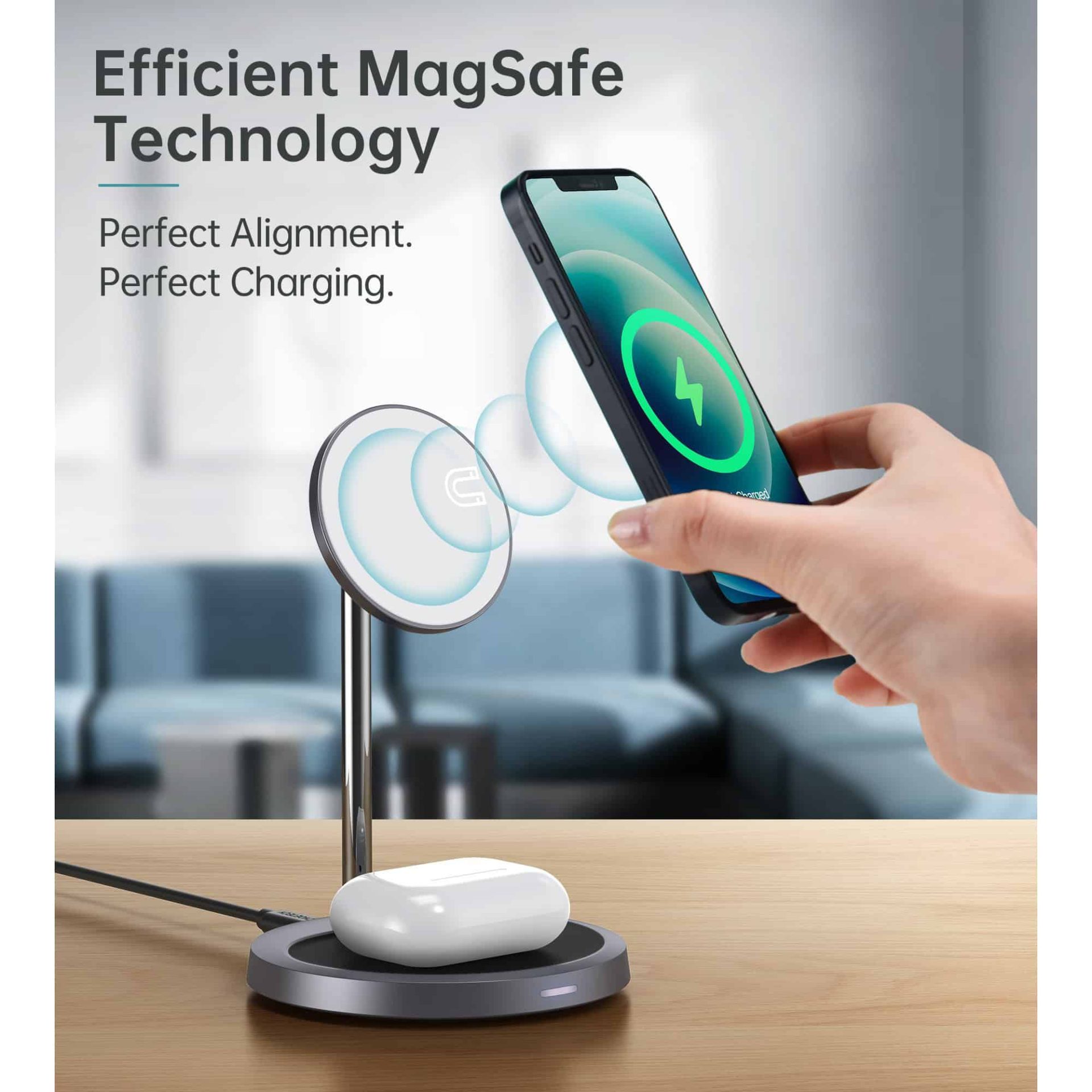 Choetech 2 in 1 Magnetic Wireless Charger (with Type-C to Type-C 15W Cable)