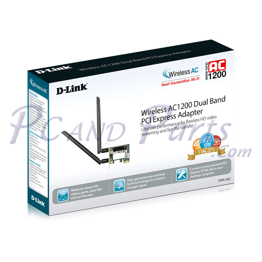 Dlink DWA-582 Wireless AC1200 Dual Band PCI Express Adapter
