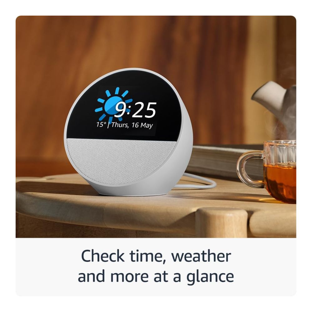 Echo Spot Smart alarm clock with vibrant sound + Alexa