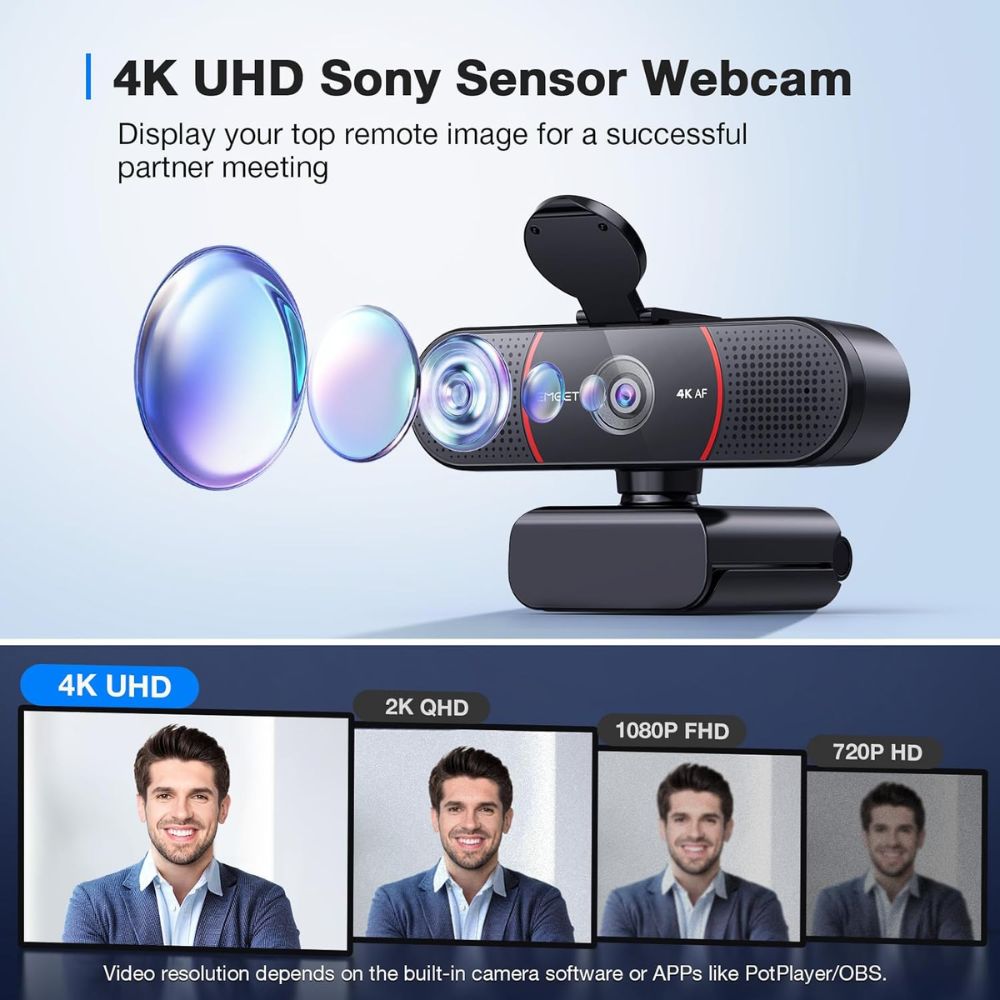 EMEET C960 4K Webcam for PC