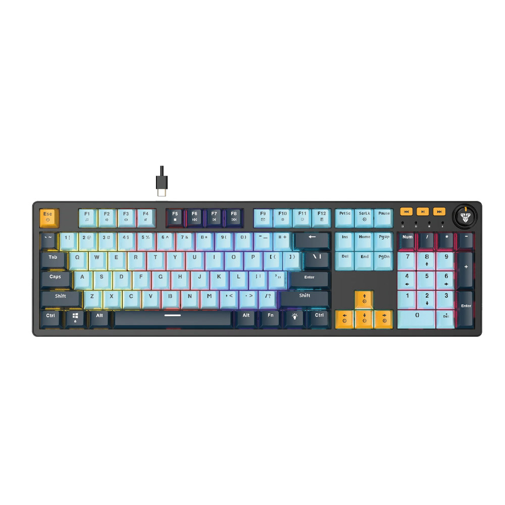 Fantech MIZU Edition MK893S – ATOM107S, Pro Wired Mechanical Keyboard with RGB Lighting Sky Blue