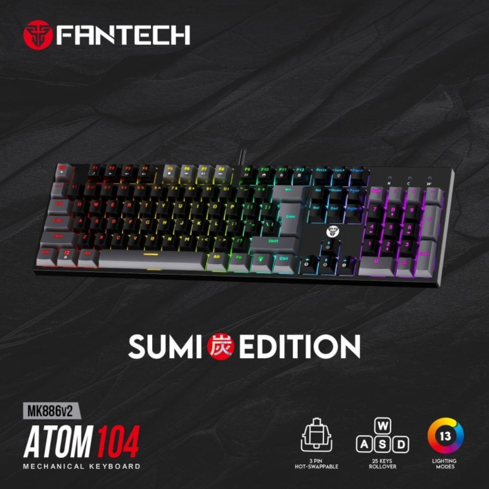 Fantech SUMI Edition MK886V2 – ATOM104 Pro Wired Mechanical Keyboard with RGB Lighting