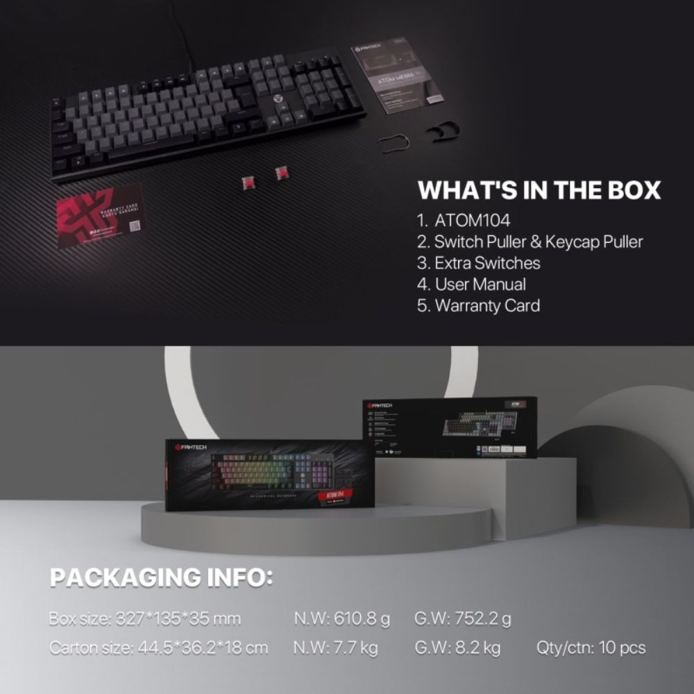 Fantech SUMI Edition MK886V2 – ATOM104 Pro Wired Mechanical Keyboard with RGB Lighting