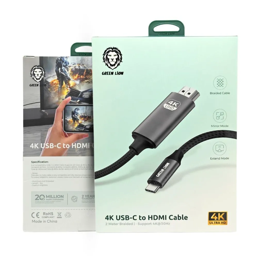Green Lion 4K USB-C to HDMI Cable (2m)
