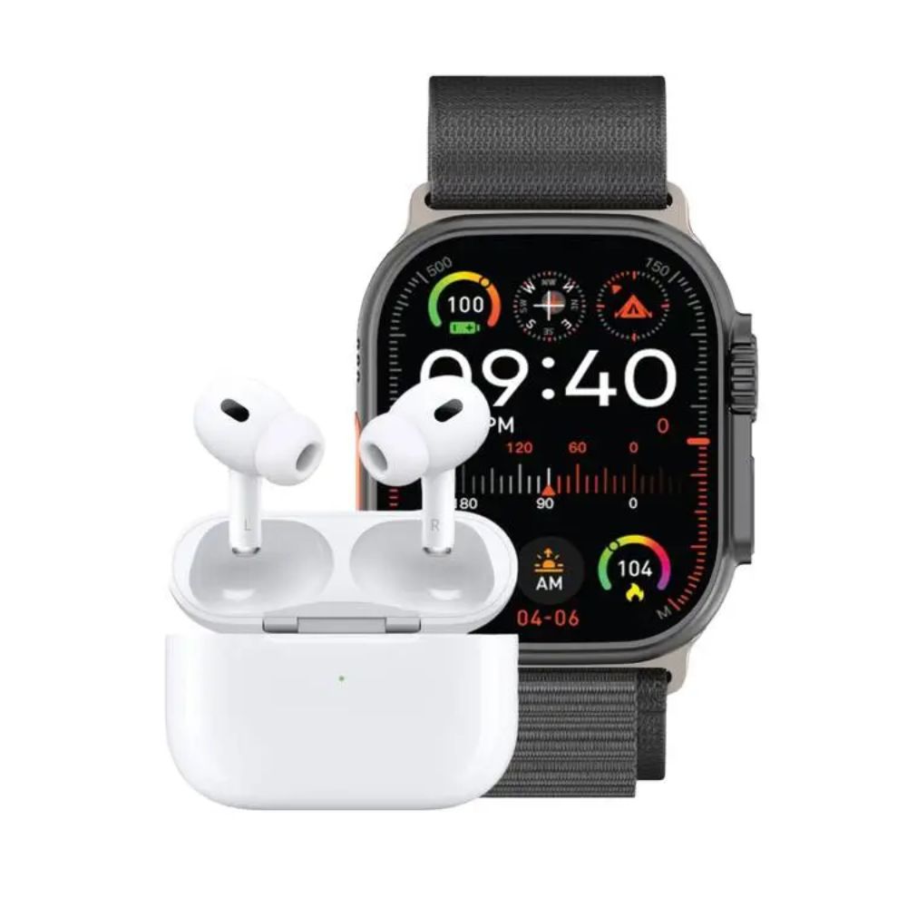 Green Lion Active Duo with Earbuds Pro2 + Ultra Active – White/Black – 2.1 Inch