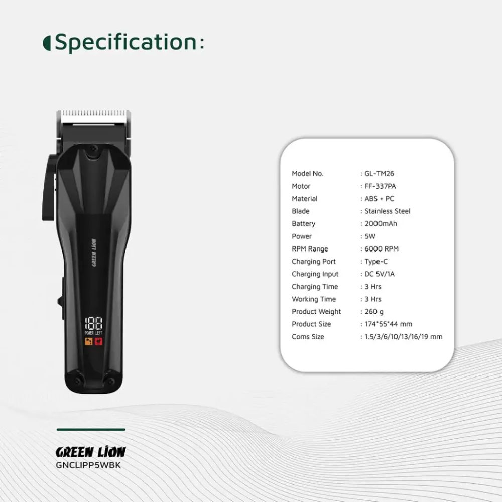 Green Lion Clip Pro Professional Hair Clipper