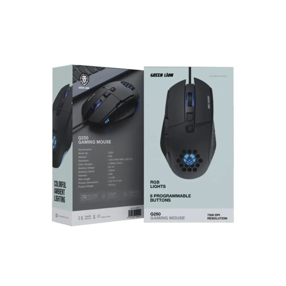 Green Lion G250 Gaming Mouse 7200 DPI RGB