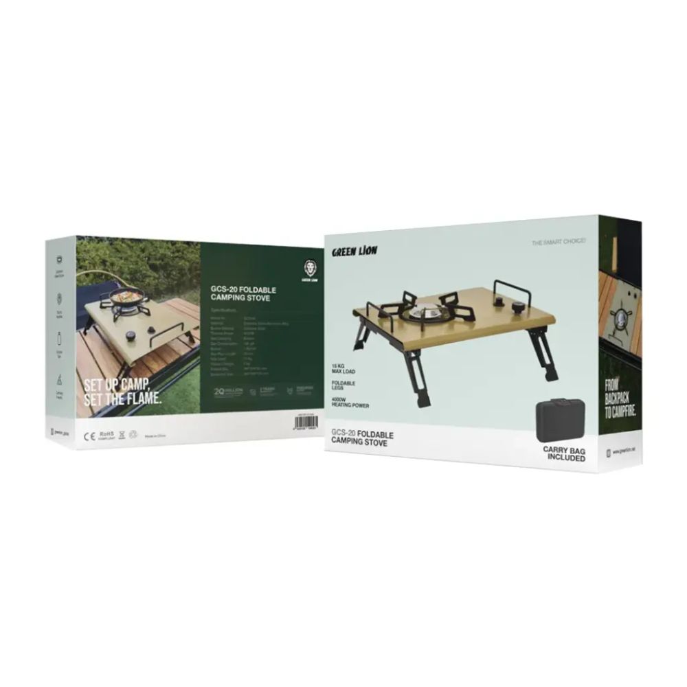 Green Lion GCS-20 Foldable Camping Stove – Khaki