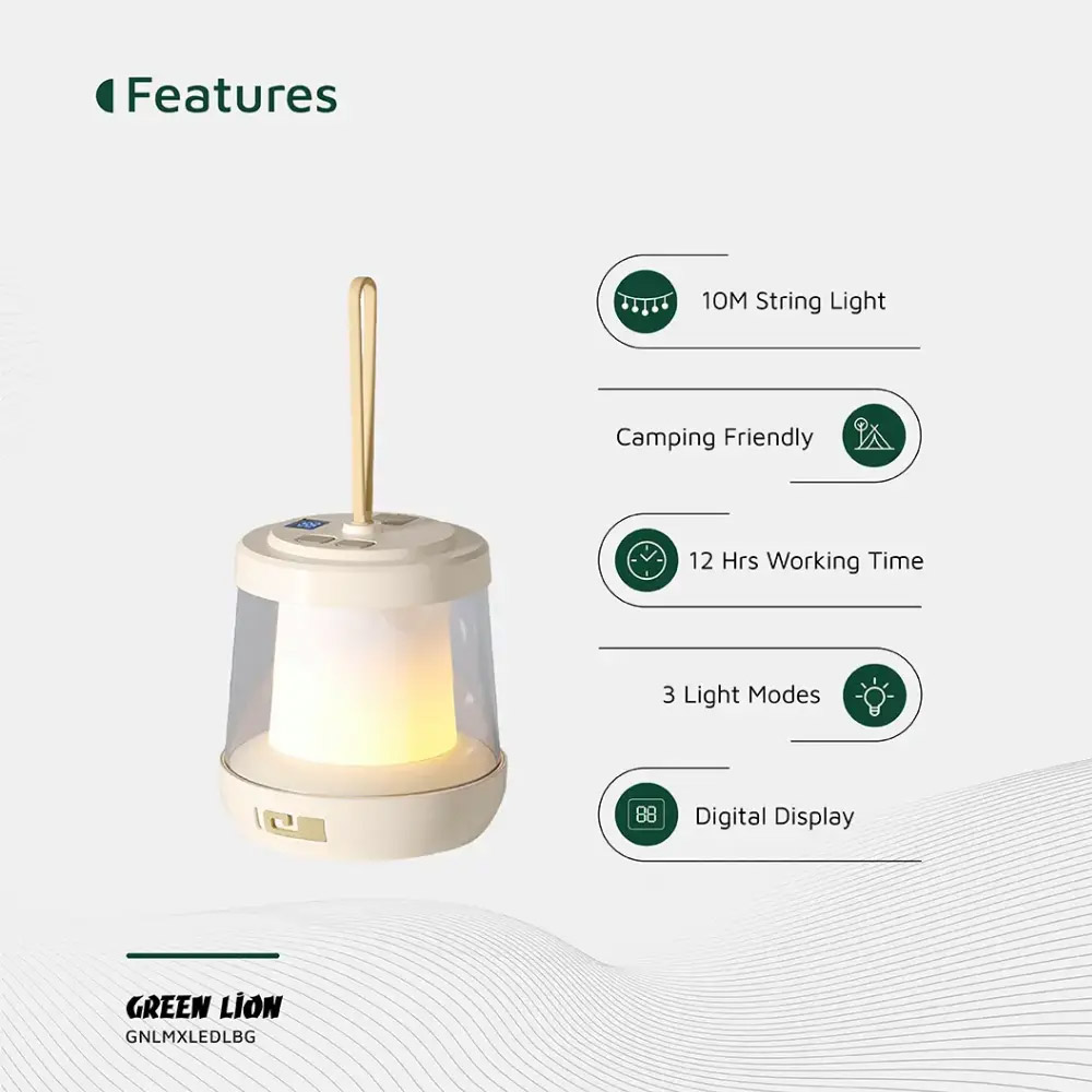 Green Lion Lumex LED with Inbuilt LED Strip Light – Beige