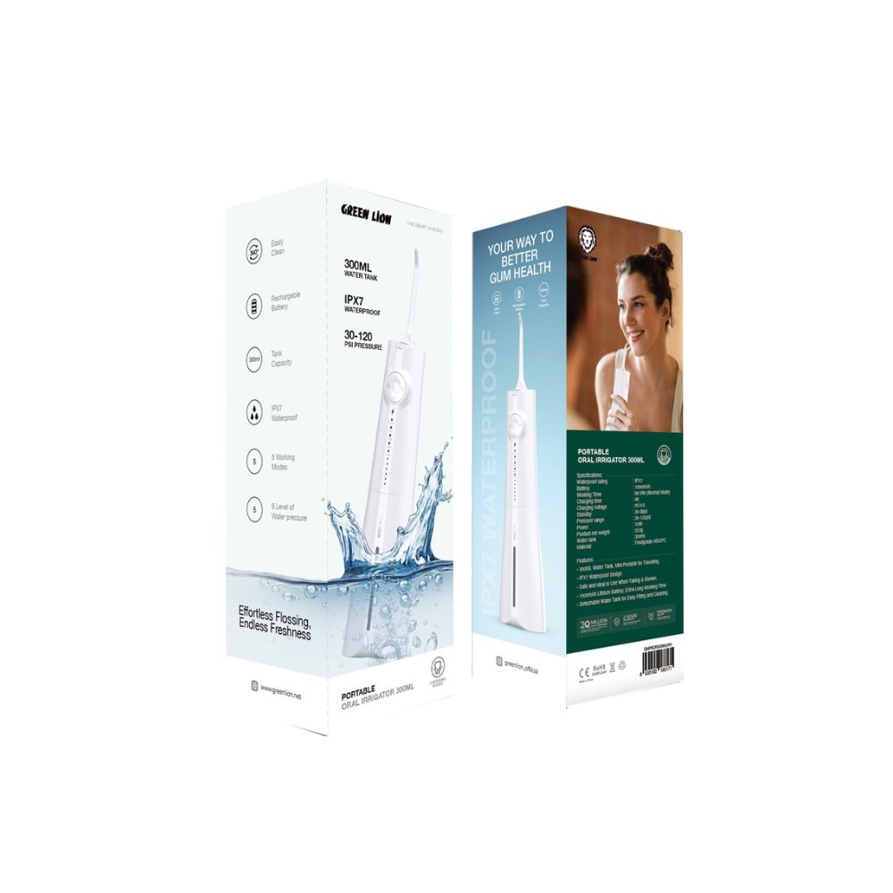 Green Lion Portable Oral Irrigator 300ML – WHITE