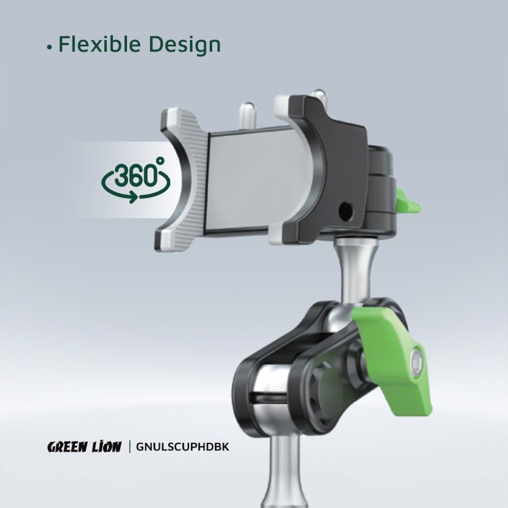 Green Lion Ultimate Phone Holder with Suction Cup Mount – Black