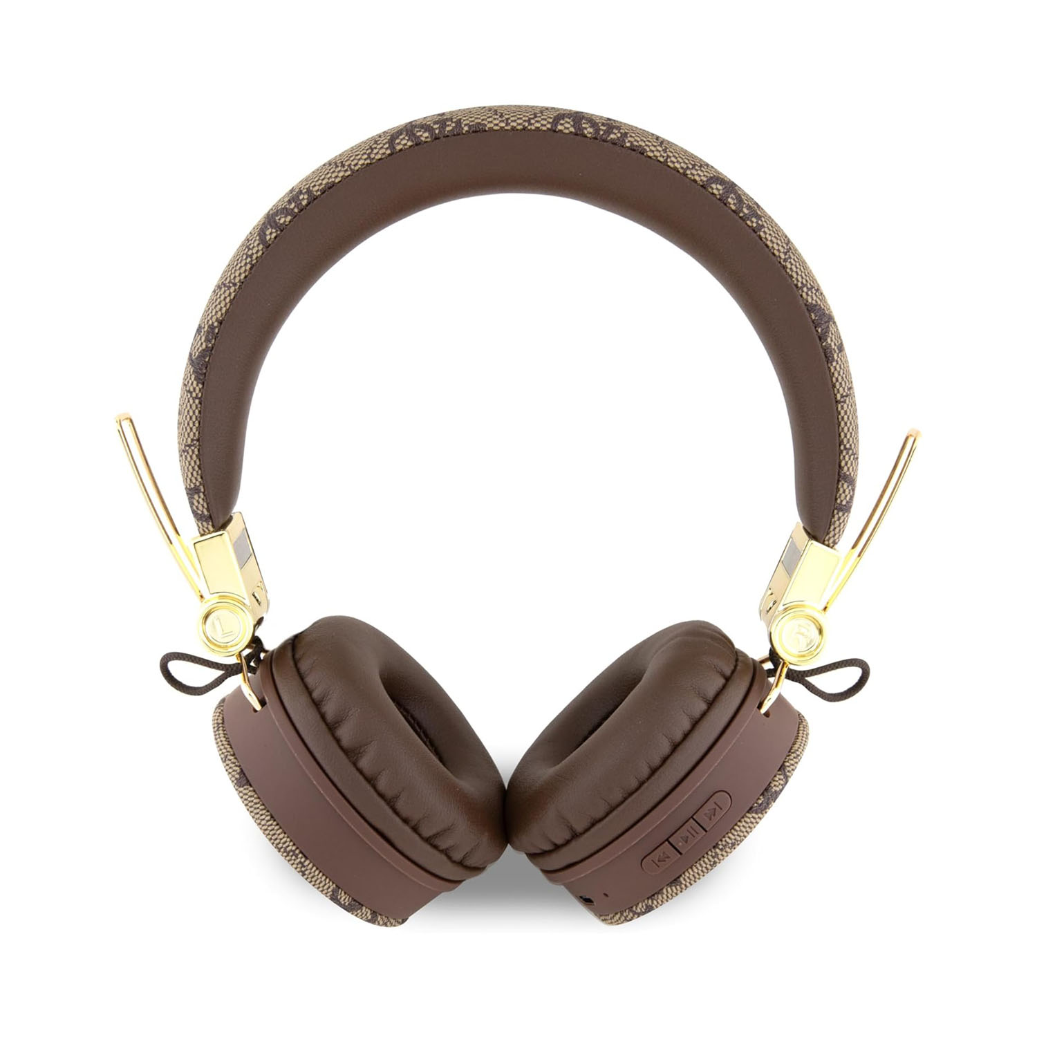 Guess Wireless Headphones 4G PU Leather with Metal Logo - Brown