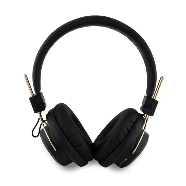 Hello Kitty Bluetooth Headphones Metal Logo Round Shape - Black