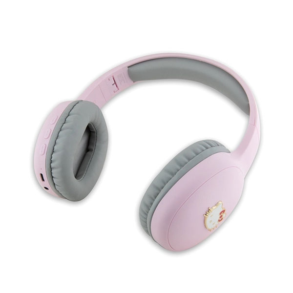 Hello Kitty Metal Logo Bluetooth on-ear headphones - pink