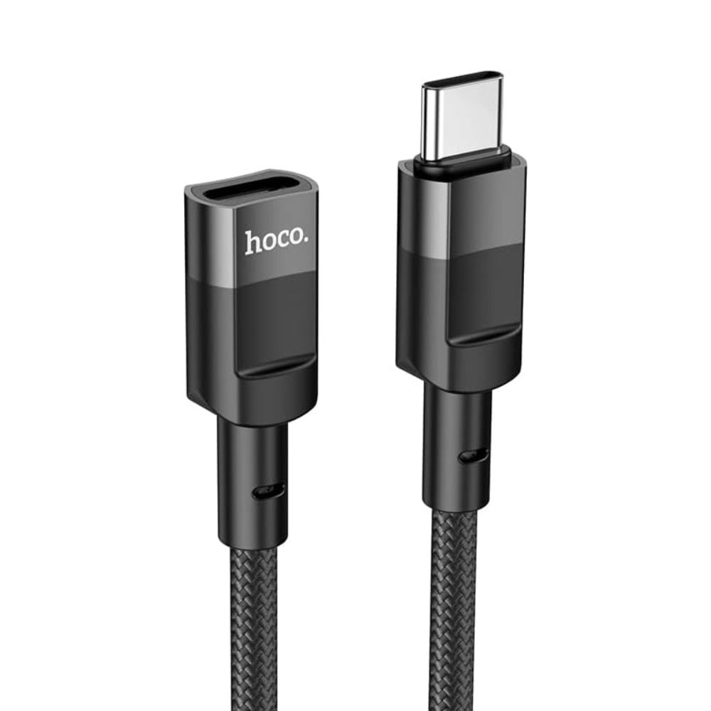 Hoco U107 Type-C Male to Type-C Female USB 2.0 Extension Cable, 1.2 m Length, Black